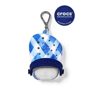 Bath & Body Works Crocs Gingham Pocketbac Holder Keychain Clip New